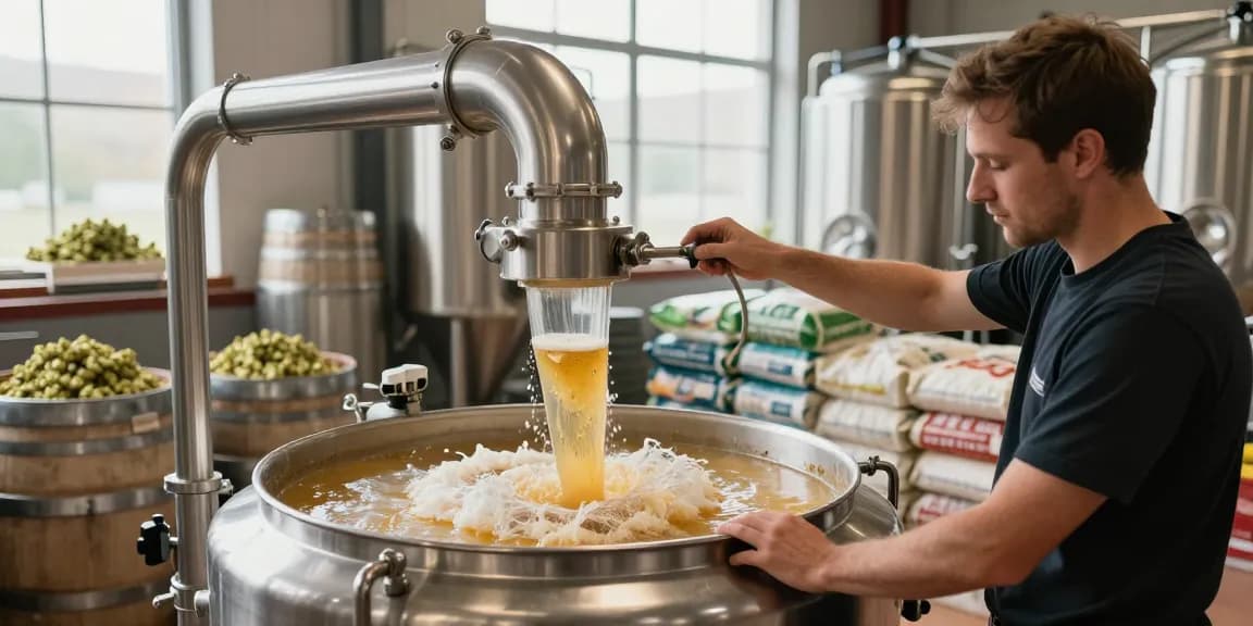 Efficient beer centrifuge in action, expertly separating yeast and sediment for improved beer quality.