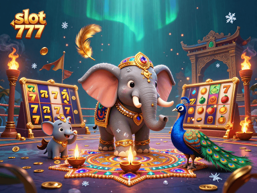 Experience exciting gameplay at slot 777 with a vibrant illustration featuring spinning reels and lucky symbols.