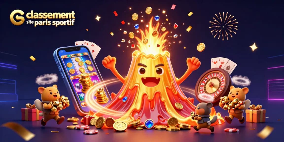 Classement site paris sportif - Énergie de paris avec des personnages animés et des éléments de jeux de casino.