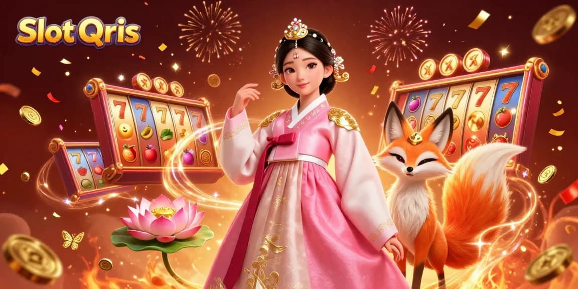 Spin Slot Qris reels for exciting jackpot wins in a vibrant casino scene.