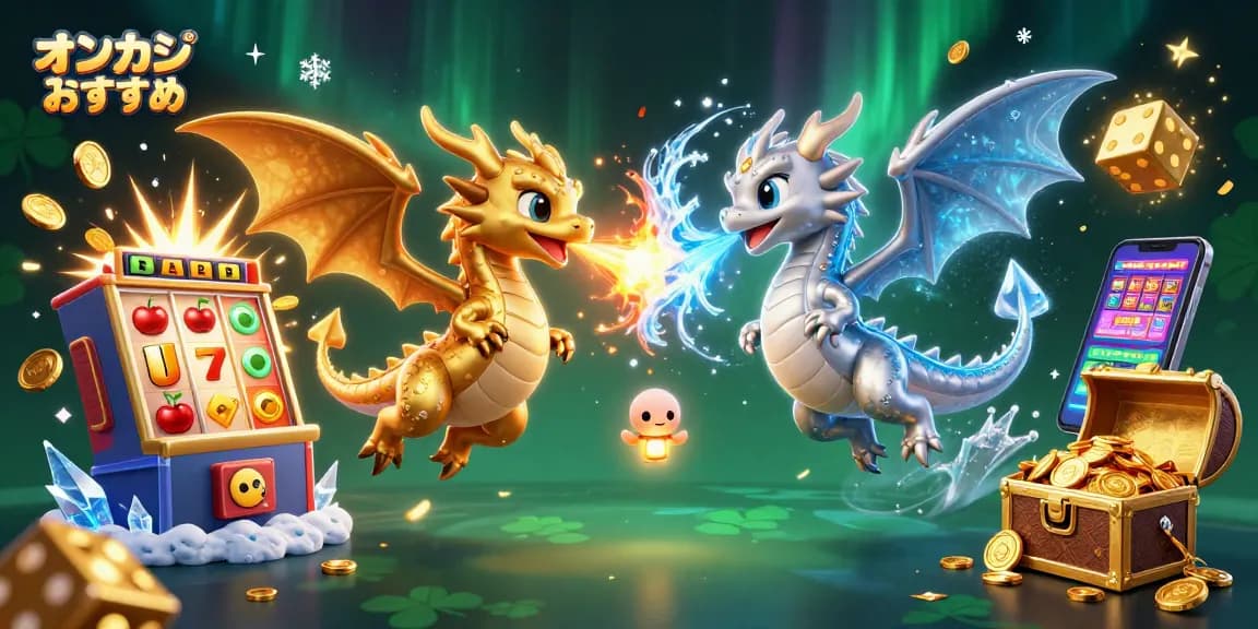オンカジ おすすめのカジノゲームを堪能する黄金と銀のドラゴンたちの活躍