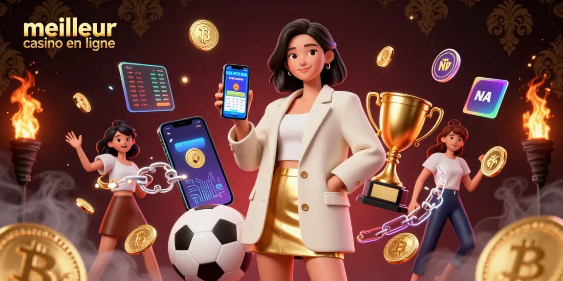 Vivez l'excitation du meilleur casino en ligne avec une femme asiatique amicale présentant une application de paris sportifs dans une scène luxueuse.