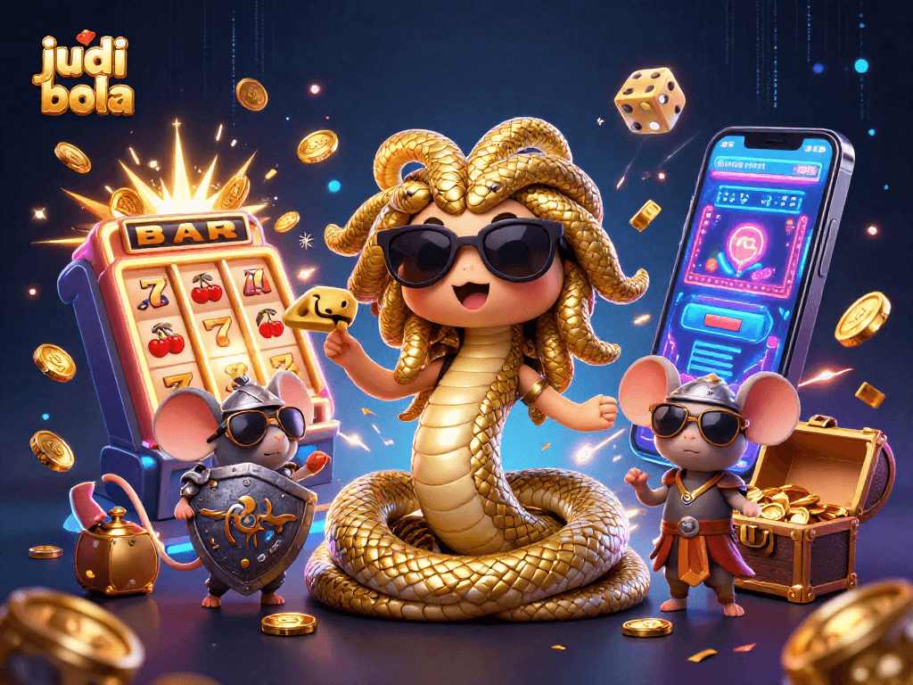 Engage in judi bola with vibrant online casino graphics showcasing dynamic characters and game elements.