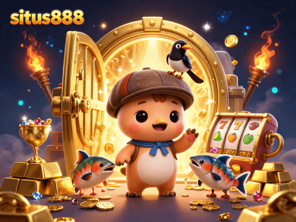 Experience the thrill with situs888 as playful Nessie joins the fun in an exciting casino-themed adventure.