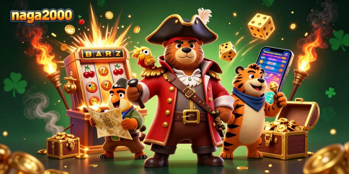 Menangkan jackpot dengan naga2000 melalui ilustrasi slot mesin dan karakter unik dalam permainan.