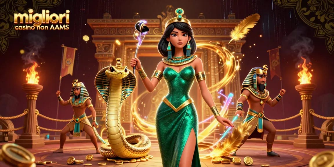 Scopri i migliori casino non AAMS con questa scena affascinante che mostra un vivace mondo di giochi online.