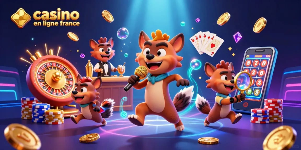 Vivez l'expérience du casino en ligne France avec des hyènes animées, mélanges de boissons et ambiance humoristique.