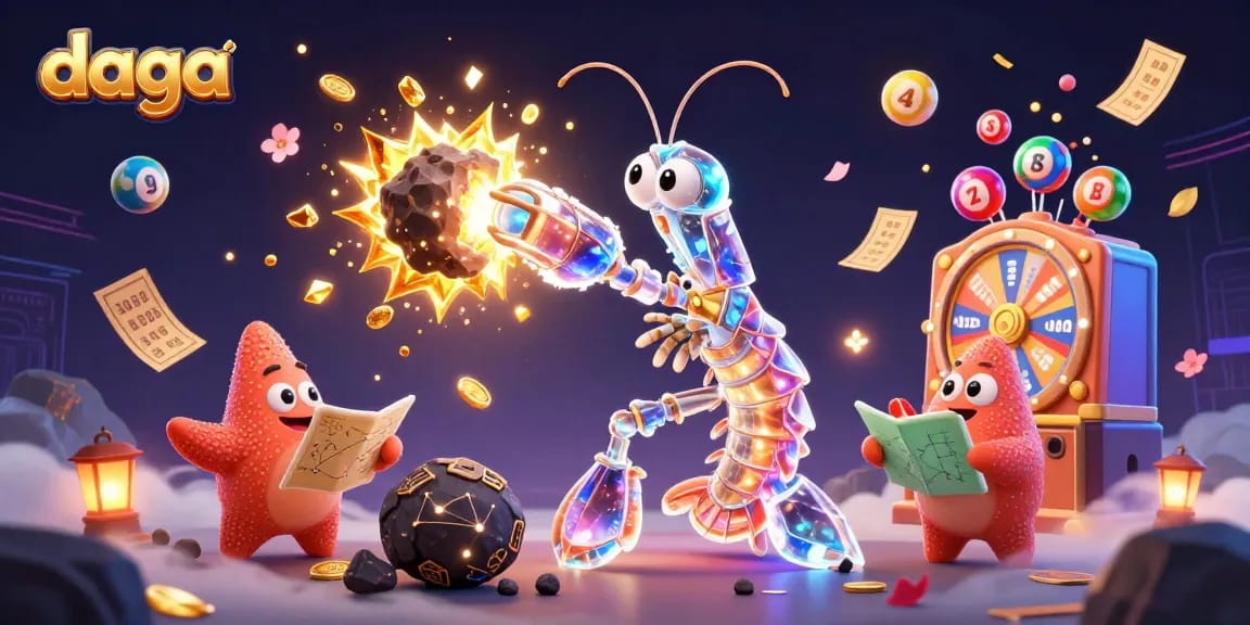 Experience thrilling gameplay at daga with our vibrant 3D casino illustration full of dynamic elements.