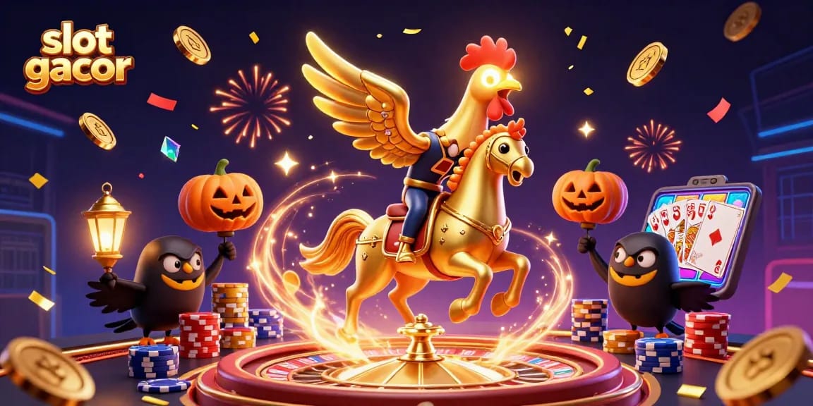 Experience thrilling slot gacor gameplay with vibrant casino elements and golden jackpot symbols.