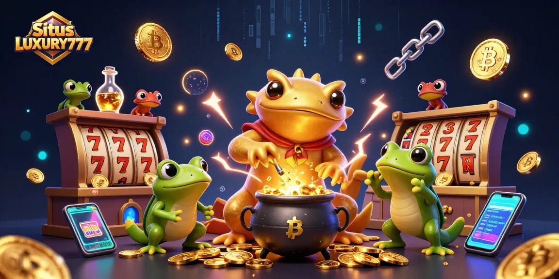 Slot jackpot dan karakter magis dalam permainan Situs LUXURY777 yang penuh dengan uang emas.