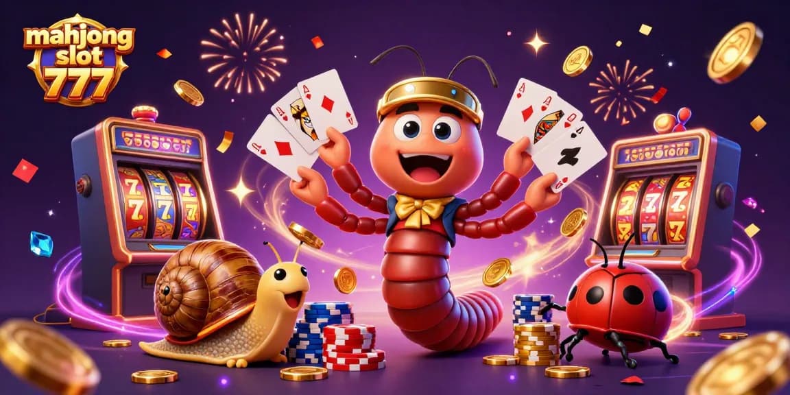 Engage with mahjong slot 777 as vibrant characters like a millipede dealer and a high-roller snail enhance the casino fun.