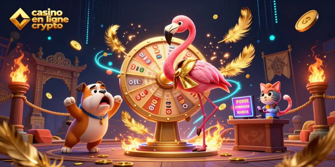 Gagnez des récompenses sur un casino en ligne crypto avec ce visuel dynamique et amusant.