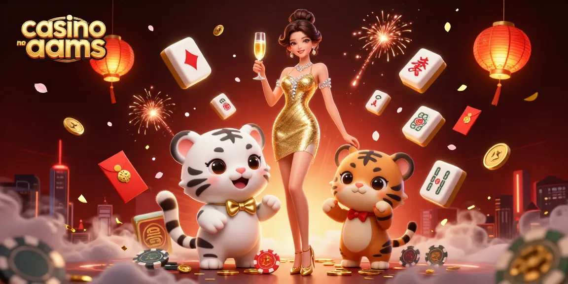 Vivi emozioni e glamour nei casino non AAMS, con una donna glamour e una tigre fortunata.