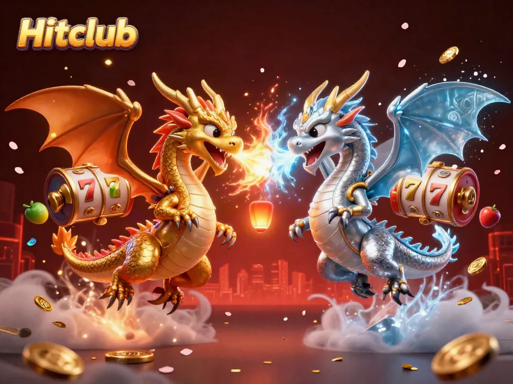 Engage in the thrilling world of Hitclub with dynamic dragons and slot reels.
