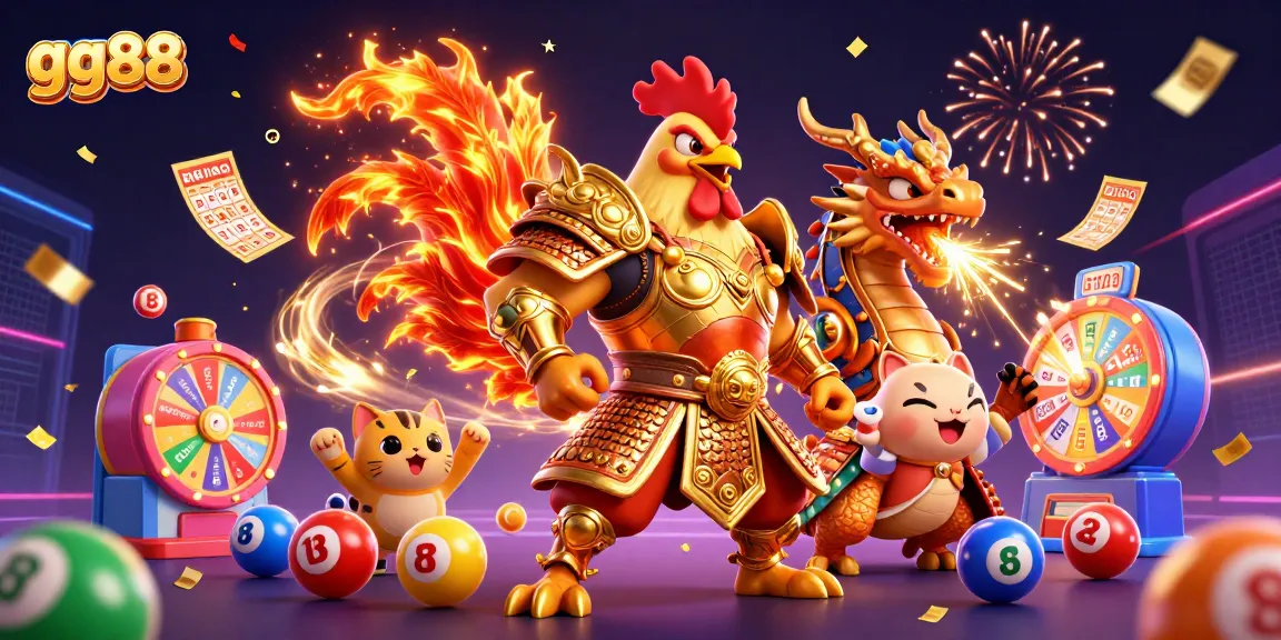 Engage with gg88's vibrant casino world featuring dynamic lottery elements and enchanting characters.