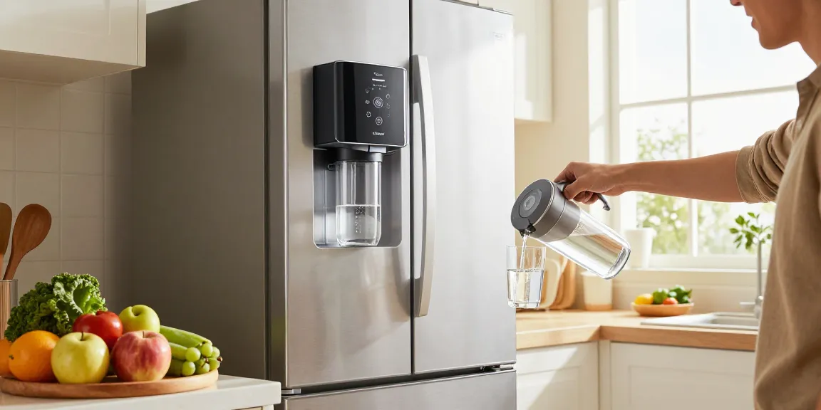 Waterdrop dw2042fr-09 water filter units displayed in a modern kitchen scene with fresh produce.