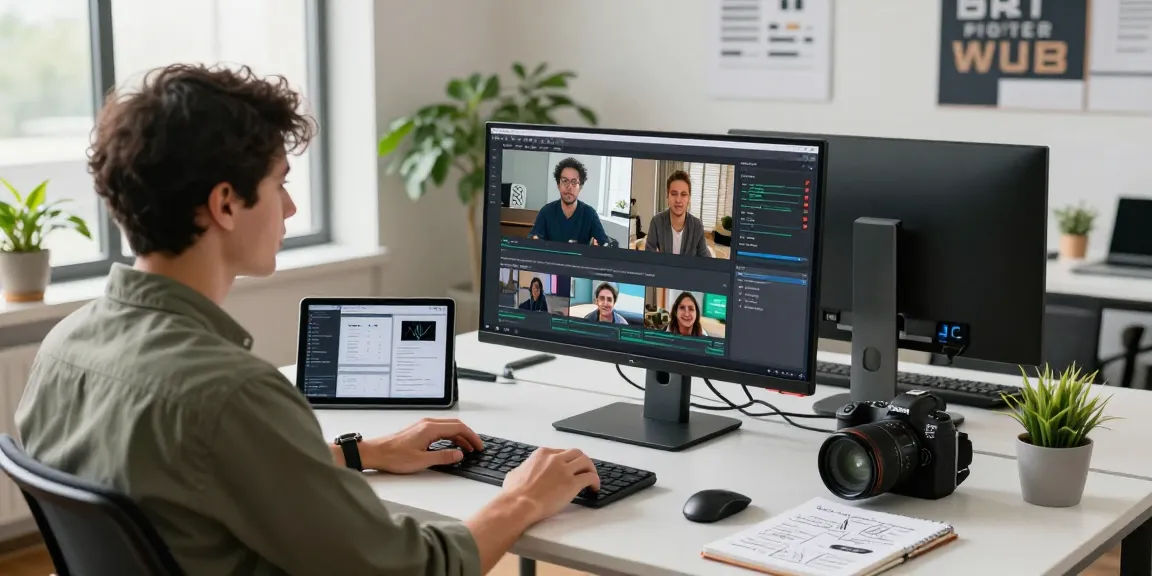 Data analyst converting video to prompts using video prompt AI in a modern office