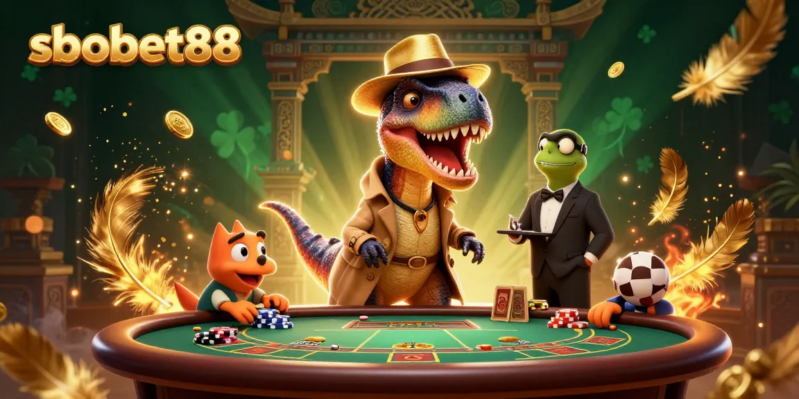 Experience sbobet88's thrilling betting scene with engaging characters at a dynamic blackjack table.