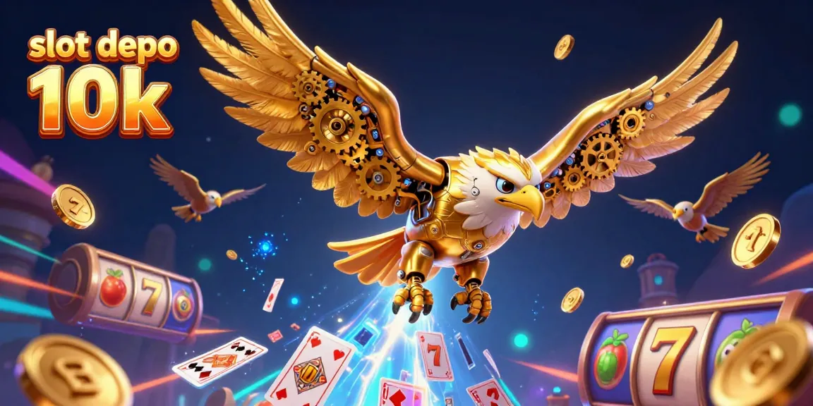 Experience thrilling gameplay at slot depo 10k with vibrant slots illustrated in a 3D scene.