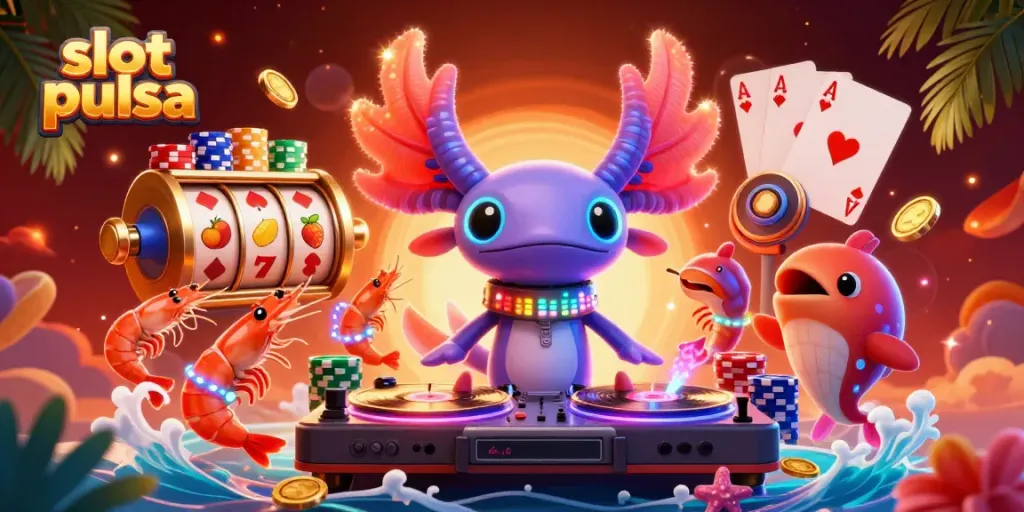 Menang dengan slot pulsa di platform kasino online yang penuh warna dan simbol menarik.