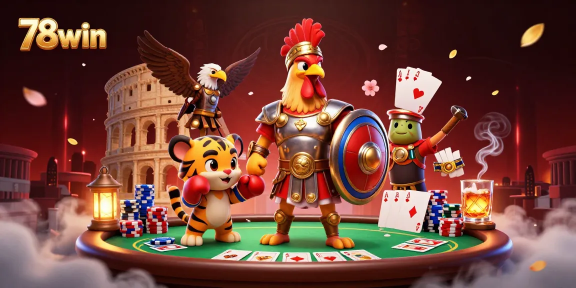 Experience thrilling gameplay at 78win with a vibrant 3D casino scene packed with action and excitement.
