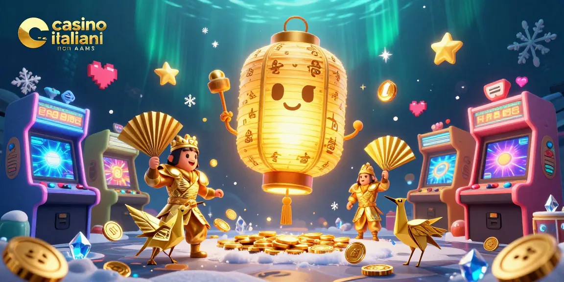 Giocando nei casino italiani non AAMS, l'atmosfera vibrante di vincite con simboli fortunati illumina la scena.
