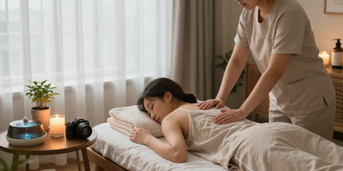 The ultimate 부천출장마사지 experience in a serene home spa, featuring relaxing ambiance with a professional therapist.