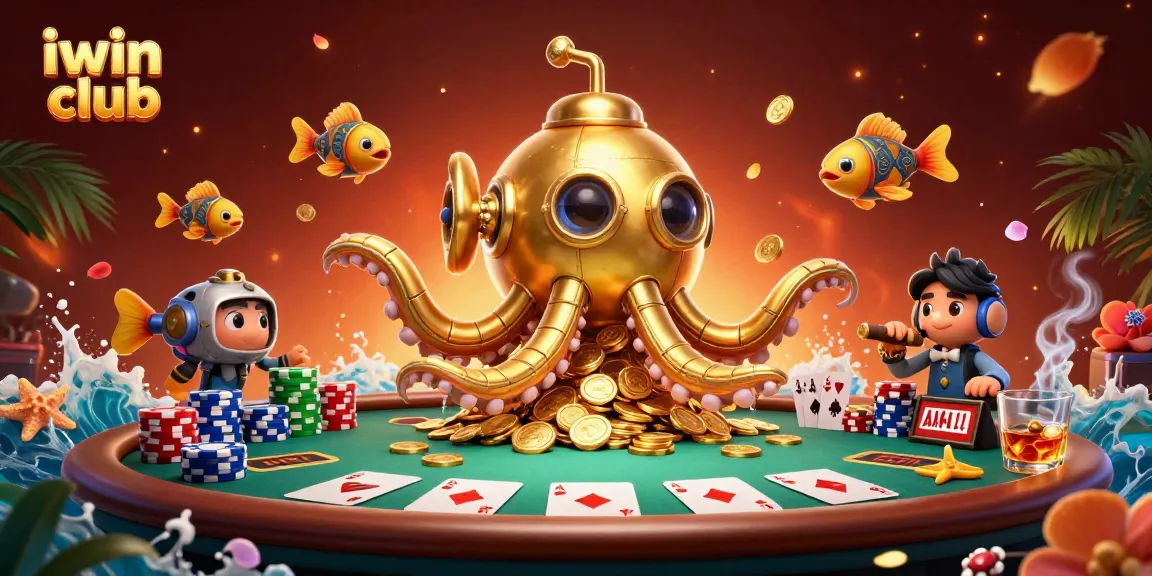 Join the excitement at iwin club with vibrant poker elements and golden oceans of coins.