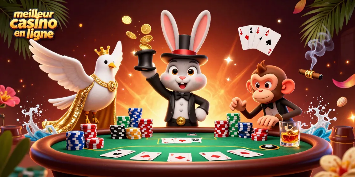 Experience the thrilling world of meilleur casino en ligne with vibrant colorful characters and poker gameplay.
