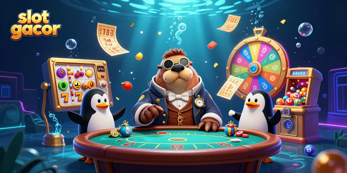 Engage with slot gacor action featuring a jolly walrus at an underwater table.