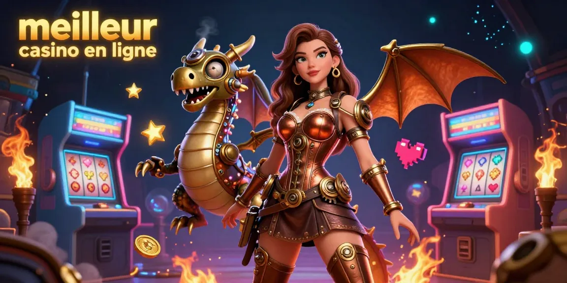 Vivez l'excitation au meilleur casino en ligne avec cette illustration 3D vibrante mettant en avant des éléments et personnages de casino captivants.