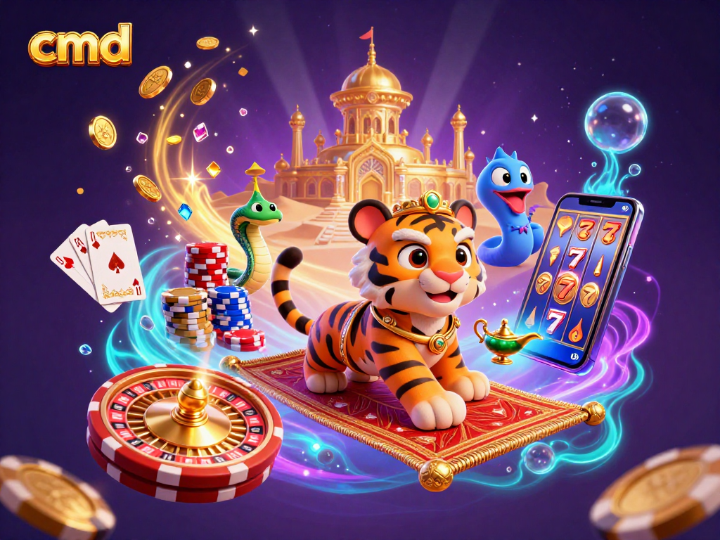 Engage in thrilling cmd gameplay with a sultan, magic snake, and glamorous casino elements.