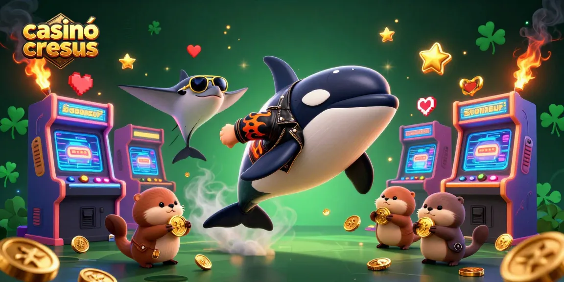 Découvrez l'excitation du jeu au casino privé cresus avec des personnages profitant de pièces d'or et d'éléments de jeu dynamiques.