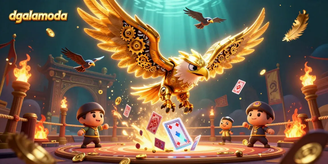 Experience thrilling gameplay at dgalamoda with a vibrant 3D casino scene featuring a cybernetic eagle.