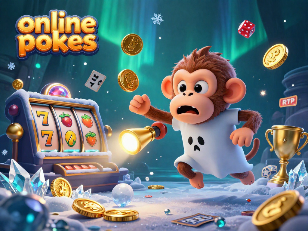 Experience thrilling online pokies with a ghostly monkey juggling coins amidst a haunted casino.