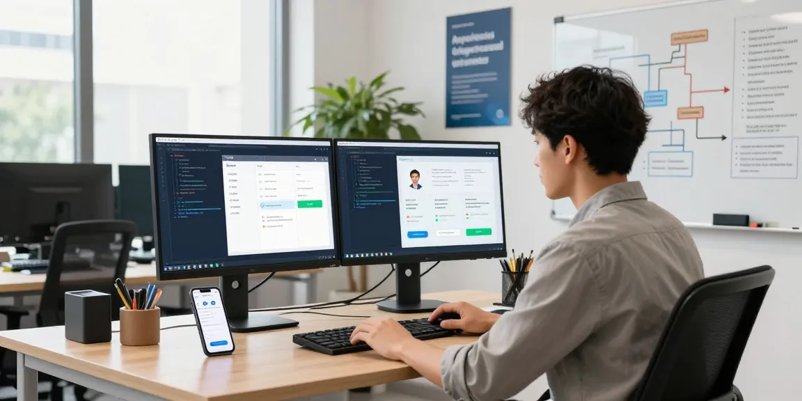 Engineer analyzing age verification system in a modern digital workspace.