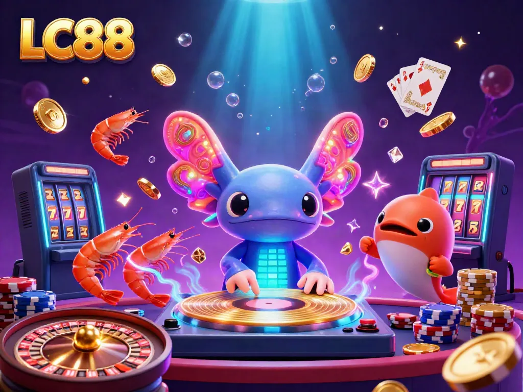 Experience the excitement of LC88 with an axolotl DJ spinning on vibrant underwater turntables!